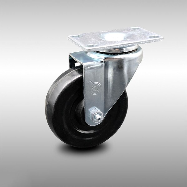 4 Inch SS Hard Rubber Wheel Swivel Top Plate Caster